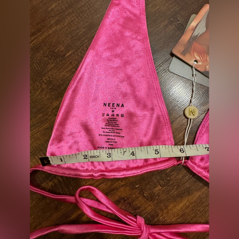 NWT Neena Swim Pink String Bikini Top | Medium - Picture 5 of 6